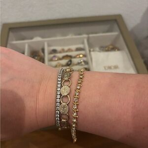 Vintage Gold Tone S-Link Tennis Bracelet